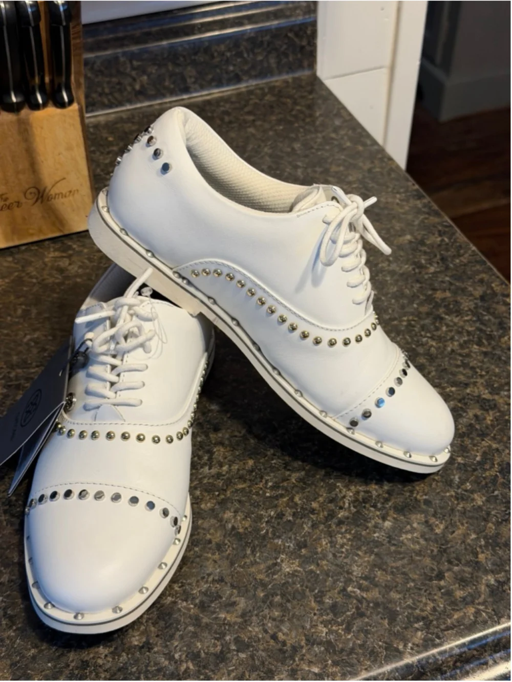 NWT G/Fore Ladies Welt Stud Gallivanter Golf Shoes White Women's 6.5